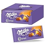 Milka Caramel Schokolade 17 x 100g, Zarte Alpenmilch Schokolade mit Karamellcrème