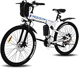 VARUN E-Bike Klappbar, Damen Herren 26 Zoll Elektro Mountainbike mit 250W Motor, Wechselbarer 36 V / 8 Ah Akku,Shimano 21-Gänge Faltbar Elektrofahrrad für Pendeln zur Arbeit und Outdoor Reisen