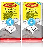 Aeroxon Ungeziefer Köder-Falle 8X – Schaben Bekämpfung, Kakerlaken bekämpfen, Silberfische bekämpfen, Papierfische bekämpfen, Schabenfalle, Kakerlaken Falle, Silberfischfalle, Insektenfalle