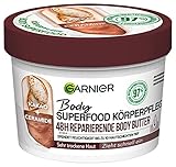 Garnier Reparierende Körperpflege für trockene Haut, Body Butter mit Kakaobutter und Ceramiden, Für bis zu 48 Stunden Feuchtigkeit, Body Superfood, 1 x 380 ml