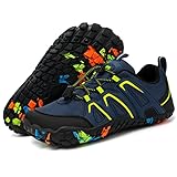 Littleplum Wanderschuhe Jungen Trekkingschuhe Kinder Wanderschuhe Barfußschuhe Kinder Traillaufschuhe Atmungsaktiv rutschfest Outdoorschuhe(AY Blau Grün,36EU)