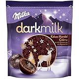 Milka Feine Kugeln Dark Milk Kakao Mandel Crème 1 x 100g, Dunkle Alpenmilch Schokolade, Mehr Kakao