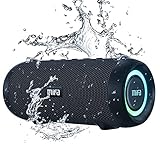 MIFA A90 Bluetooth Lautsprecher 60W kabellos IPX7 wasserdicht RGB-LED-Licht 30 Stunden Akku, USB/Micro SD-Karte/AUX-in Wiedergabe True Wireless Stereo mit Schutzhülle/tragbarem Trageriemen