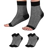 2 Paar Kompressionsstrümpfe für Herren & Damen, Sprunggelenkbandage Knöchelbandage Fußbandage Plantar Fasciitis Socken, Kompressionssocken für Sport Fitness Laufen Radsport ​Durchblutungsförderung