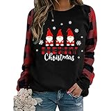 Surttan Pulli Damen Weihnachten Weihnachtspullis Weihnachtsoutfit Damen Langarm Strickkleid Pullikleid Pulli Loose Sport Outwear Weihnachtsoutfit Longpullover Minikleid Weiß Bodycom Kleid Rundhals