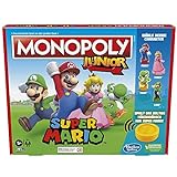 Hasbro Monopoly Junior Super Mario Edition Brettspiel, ab 5 Jahren, spielt im Pilz-Königreich als Mario, Peach, Yoshi oder Luigi, Multi