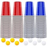 AOLUXLM [100+10] Beerpong Partybecher Beer Pong Becher 480ml /16OZ Bier Pong Party Becher | Wiederholbare Trinkbecher Camping Cocktail Bier Weihnachten Geburtstag Hochzeit