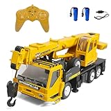 WEECOC RC Kran Baufahrzeuge Traktor Fernbedienung Großer Kran Bagger Bulldozer Spielzeug wiederaufladbare Elektronik Hobby Spielzeug für Kinder (gelb)