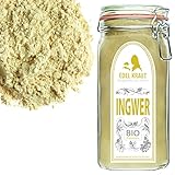 INGWERPULVER BIO 500g im Premium Glas | EDEL KRAUT - INGWER PULVER Bio - 100% reine Bio Ingwer gemahlen Ginger - Powder Organic - PREMIUM BIO Ingwerpulver