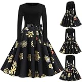 Pulloverkleid Damen Herbst Große Größen Weihnachtskleid Rockabilly Freizeitkleid Weihnachtskleider Hohe Taille Ballkleid Teenager Mädchen Vintage Partykleid Abendkleid Cocktailkleid Festliche Kleider