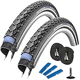 Schwalbe Marathon Plus Tour 28' (37-622) 2 Stück Fahrradreifen, Set für Trekking- Crossbike + 2 Schläuche AV 17