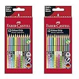 Faber-Castell 201569 Buntstift Sonderfarbset, Colour Grip, 12er Etui (Sonderfarbset 12er Doppelpack)