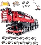 Gedar Riesenkran Liebherr Kran LTM1750-9.1 Baukasten, Technik Ferngesteuert Kran Bausteine mit 12 Motors, 7769 Klemmbausteine Kranwagen Kompatibel mit Lego