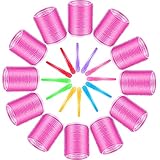 24 Stücke Lockenwickler Set,Selizo 12 Stücke Jumbo Groß Lockenwickler Selbsthaftend Hair Rollers 48 mm und 12 Stücke Entenschnabel Schneiden Clipsfür lange mittlere kurze Salon