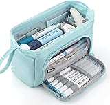 EASTHILL Federmäppchen mit grossem Pencil case Tragbare Stifttasche Tragbare kosmetisches Office High School Organizer College Studentin Mädchen Jugendliche Mädchen Erwachsene-Hellblau