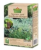 Florissa Natürlich BIO Tannen-und Koniferendünger für kräftig grüne Nadeln und Blätter| Sofort-und Langzeitwirkung durch ProtoPlus | biologisch GÄRTNERN Gütesiegel | braun, 2 kg