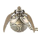 Harry Potter Quarz-Taschenuhr Golden Snitch Fob Uhren mit Halskette Kette Weihnachten Geschenk für Jungen Mädchen