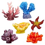 UEETEK 6 Stück Multicolor Aquarium Decor Künstliche Sea Star Gefälschte Korallen Versteckt Ornament für Aquarium Dekoration