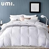 Amazon Brand - Umi Bettdecke 200x200cm Ganzjahresdecke Daunedeck mit Daunen und Federn,Bauwolle,Daune Steppdecke,Superleicht und Warm(Weiß,Ganzjahresdecke)