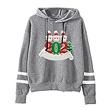 RYTEJFES Damen Weihnachtspulli Baumwolle Hoodie Langarm Kapuzenpulli Christmas Zwergen Printing Winterpullover Mode Elegante Kapuzenjacke Oversize Pullover Xmas Jumper