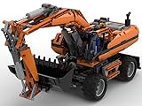 Technik Bagger Bausteine, ab 6 7 8 9 10 Jahren für Jungen & Mädchen,432 Teile Konstruktionsspielzeug Gebäude Lernspielzeug Baukasten Geschenk Orange