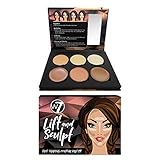 W7 Lift & Sculpt Creme Contour Set – Make-up Palette zum Abdecken, Highlighten und Konturieren – Schritt-für-Schritt-Anleitung enthalten