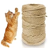 Sisalseil für Kratzbaum, Katzen Kratz Seil, 5MM X 50M Sisal Schnur, Natürliches Seil Hanfseil für Kratzbaum Ersatz, Katzenzubehör, Basteln, Dekorieren von Häusern