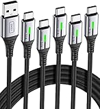 INIU USB C Kabel, (1+1+2+2+3m) 3,1A QC3,0 Schnellladekabel USB C Nylon Geflochten, USB Kabel Typ C Handy Ladekabel USB C Kabel für Playstation 5 Samsung S21 ultra S20 S10 Plus Note 10 Xiaomi Huawei LG