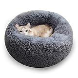 Puki Diary Katzenkissen Hundebett Kleine Hunde Haustierbett Katzenbett Flauschig für Kleine, Mittelgroße Hunde, Katzen und Andere Haustiere (50cm, Dunkelgrau)