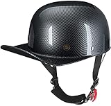 Retro Motorrad Halbhelm Für Damen Und Herren, Erwachsene Vintage Baseballmütze Stil Halbschale Helm Für Motorrad Straße Cruiser Moped Chopper ECE Zertifizierung