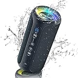 OHAYO Bluetooth Lautsprecher 40W, Tragbare Bluetooth Box mit LED Licht, Musikbox mit enormer Bass, 360° Stereo Sound, IPX7 Wassershutz, 30H Akku, Kabelloser Outdoor Lautsprecher mit EQ-Modi für iPhone