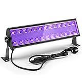 100W UV Schwarzlicht Röhre,104PCS LEDs Bar Zubehör Schwarzlichtlampe mit 1.5M Stromkabel Stecker und Schalter, Aluminium Blacklight für Neonfarbe, Körperfarbe, Halloween, Bühnen, Party Deko