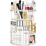 Withosent Make Up Organizer, 360° Drehbar Schminktisch Kosmetik Organizer, Parfüm Aufbewahrung,Skincare Beauty Organizer Schminke Kosmetikbox zubehör für Dresser Schlafzimmer Badezimmer, Transparent