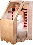 newgen medicals Infrarotkabine: Kompakte Infrarot-Sitzsauna aus Hemlock-Holz; 760 W; 0.62 m² (Infrarotsauna)