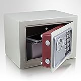 Safe Tresor elektronisch Minisafe Wandtresor Wandsafe Schranktresor Geldschrank Möbeltresor Geldsafe Lichtgrau