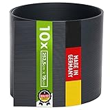 TerraUno - Premium Hart PVC Sichtschutzstreifen für Doppelstabmatten - 10 Stück für Gartenzaun I 2,525mx19cm I Anthrazit I Made in Germany I Sichtschutz für den Zaun