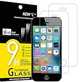 NEW'C 2 Stück, Panzer Schutz Glas für iPhone 5, iPhone 5S, iPhone 5C, Frei von Kratzern, 9H Härte, HD Displayschutzfolie, 0.33mm Ultra-klar, Ultrabeständig