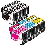 T0715 Multipack Druckerpatronen Kompatibel für Epson T0711 T0712 T0713 T0714 Ersatz für Stylus SX218 SX400 SX200 SX100 SX105 SX110 SX400 DX7400 DX7450 Office BX300F BX610FW