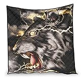 YJUHG Schwarze und weiße Tiger und Blitzwolken Dünne Sommerbettdecke Atmungsaktiv Sommerdecken Ganzjahres Steppdecke Kühlende Duvets Waschbar Wohndecke Multicolor 190x216cm