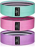 RenoJ Widerstandsbänder, Fitnessband Bootyband, 3 Set Resistance Bands Pull Up, Pilates Stoffbänder für Workout, Yoga, Training, Fitnessstudio, Zuhause (Pink)