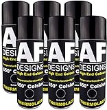 Alex Flittner Designs Thermolack Spray 6 Spraydosen Ofenlack Auspufflack Hitzebest. 650 °C Schwarz 400ml