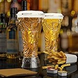 BestAlice 2022 Weltmeisterschaft Bierglas 4er Set, Kreative 420 ml Hercules Becher Bierkrug, Kristallklarer Fußballbecher, Bier Party Bar Zubehör zum Beobachten von Fußball