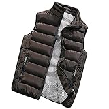 FMYONF Herren Winterjacke Weste Outdoor äRmellose Weste Jacken Sportweste Outdoor Vest FüR Freizeit Mantel Herbst Daunenweste Beige Weste Vest Sportweste Freizeitjacke FüR(A Coffee,5XL)