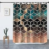 Duschvorhang, Kuchisity 180 x 180 cm Anti-Schimmel Duschvorhänge Wasserdichter Polyester Shower Curtains, Waschbar Anti-Bakteriell Badezimmer Vorhang mit 12 Duschvorhangringen