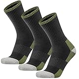 KEECOW 3 Paar Merino Wolle Wintersocken - Socken Herren Damen Thermosocken - 39-42 Wandersocken - Dunkelgrün Sportsocken