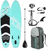 FBSPORT Aufblasbares SUP Board,Aufblasbare Boards für Stand-Up Paddling 15 cm Dick,Paddelbrett Kit mit Verstellbares Alu-Paddel+Handpumpe,Modell-320CM