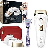 Braun IPL Silk Expert Pro 5 Haarentfernungsgerät Damen/Herren, dauerhaft sichtbare Haarentfernung, Venus Rasierer & Tasche, Alternative zur Laser Haarentfernung, Geschenk Frau, PL5267, weiß/gold