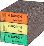 Bosch Accessories 3 x S471 Standard Blöcke (für Weichholz, Farbe auf Holz, 69 x 97 x 26 mm, Feinheitsgrad Mittel / Fein / Superfein, Zubehör Handschleifen)