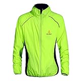 WOSAWE Herren-Fahrradjacke Winddichte wasserdichte MTB Mountainbike Jacket Für Radfahren, Joggen & Wandern (Grün XXL)