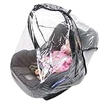 BAMBINIWELT universal Regenschutz für Babyschale kompatibel mit Maxi-Cosi/Cybex/Römer), gute Luftzirkulation, verschließbare Eingriffsöffnung, PVC-frei, Regenhaube, Regenschutz